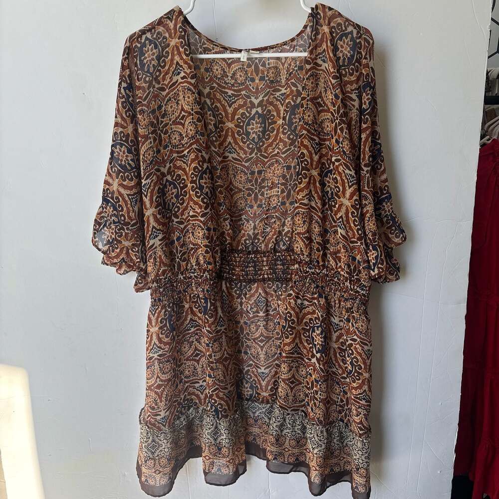 Cato Women's Paisley Print Sheer Kimono Tunic Size 22/24W